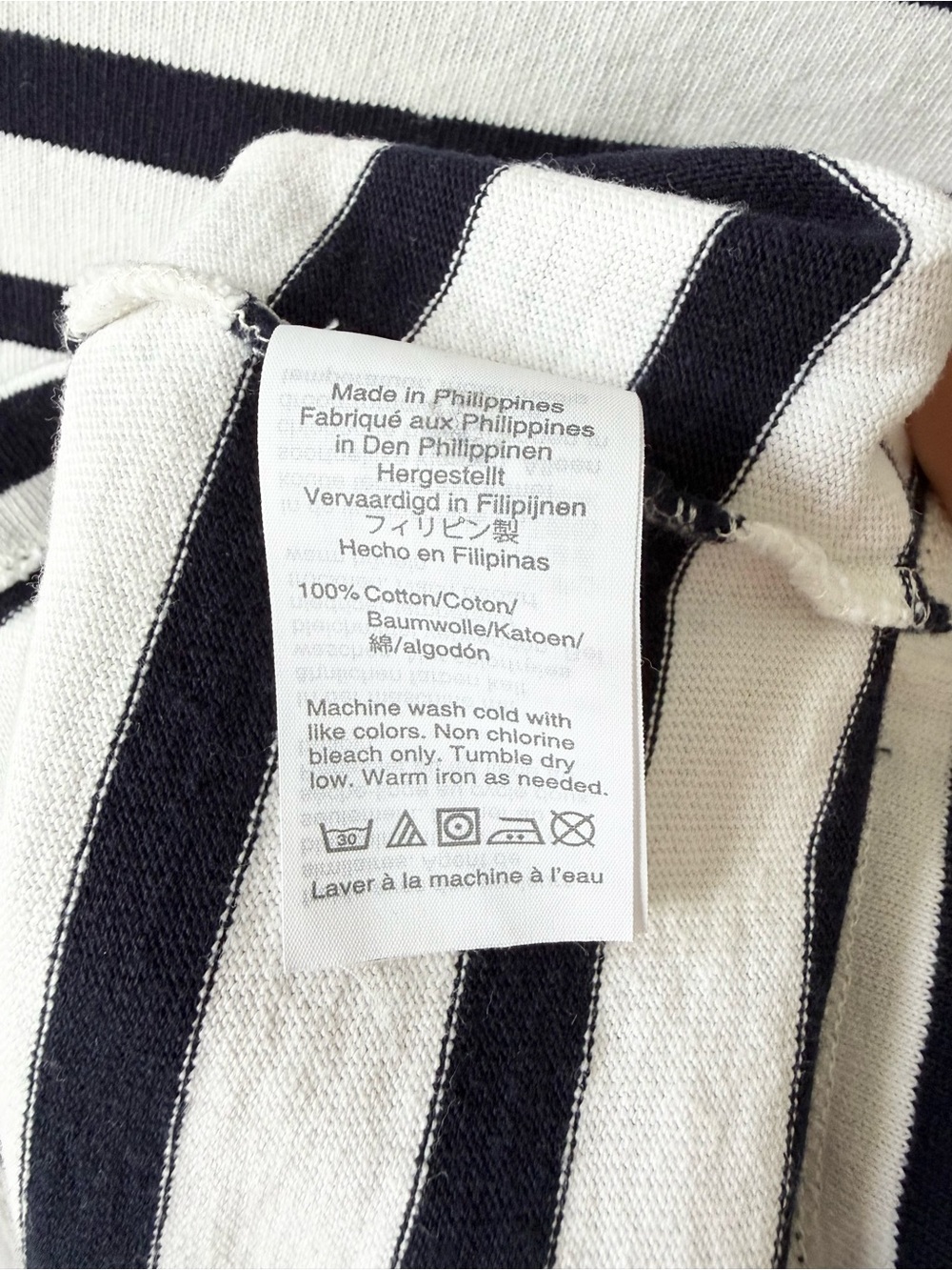 J. Crew Navy White Striped Snap Neck Knit Nautical 3/4 Tie Sleeve Pullover M - Picture 12 of 12